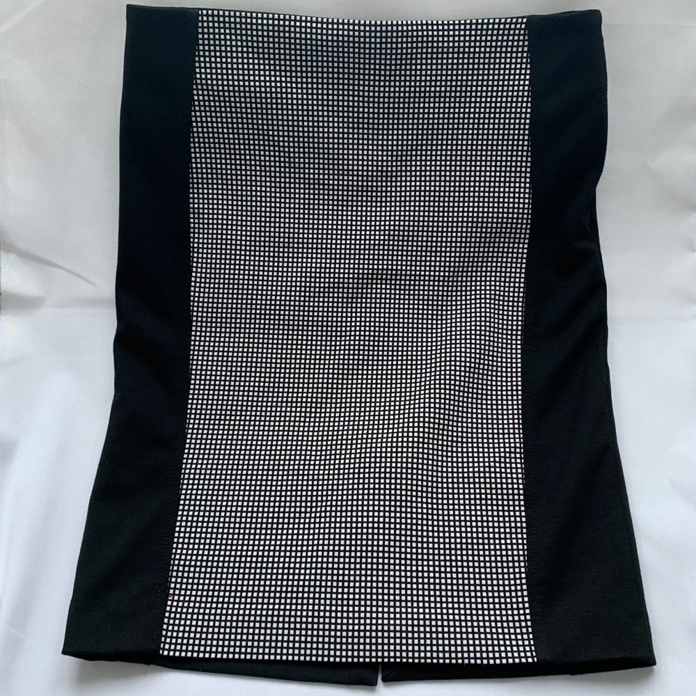 Olsen checkered front panel pencil skirt